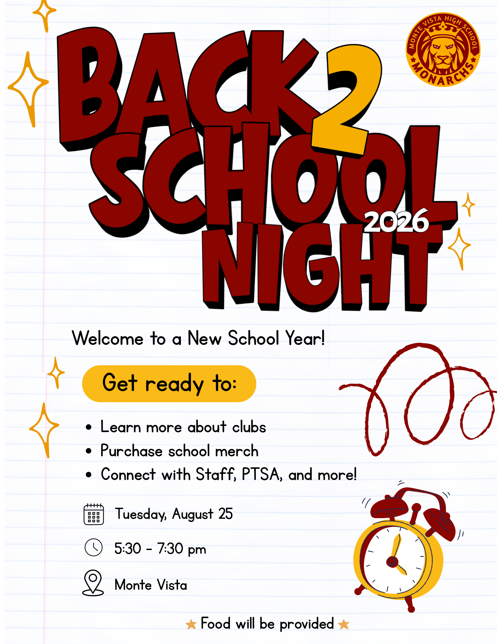 Back to School Night Info