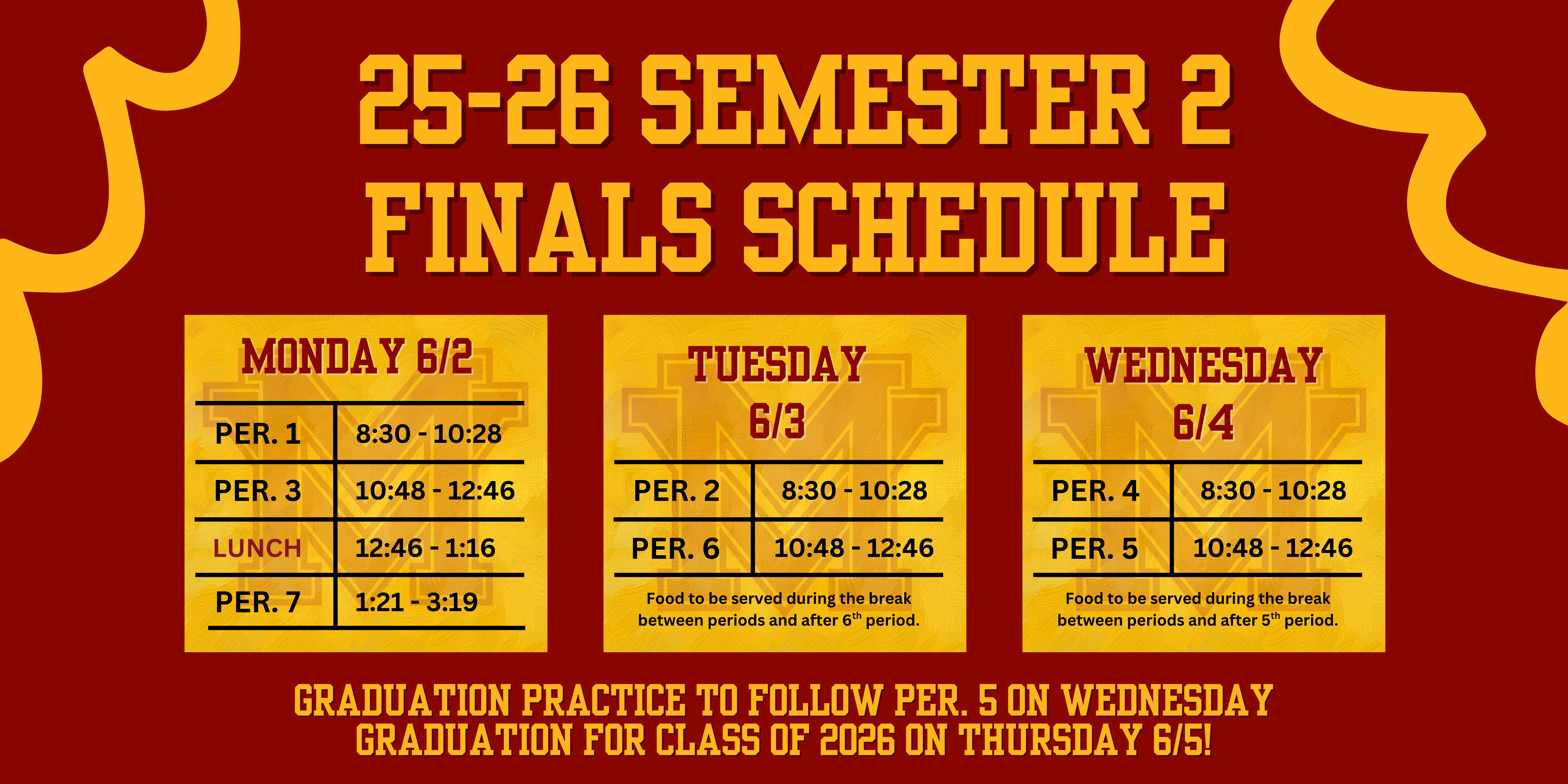Finals Schedule