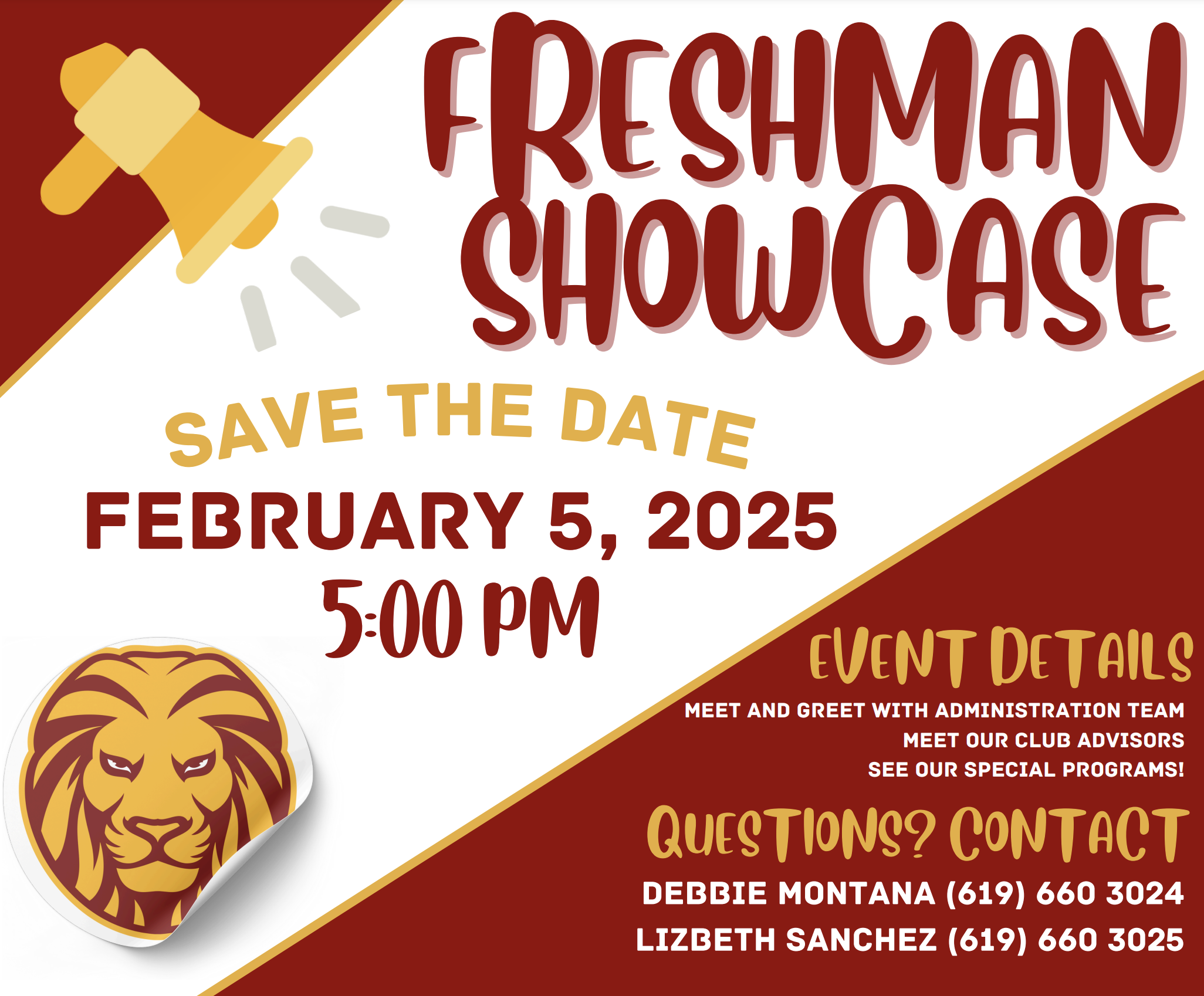 Freshman Showcase will be February 5th